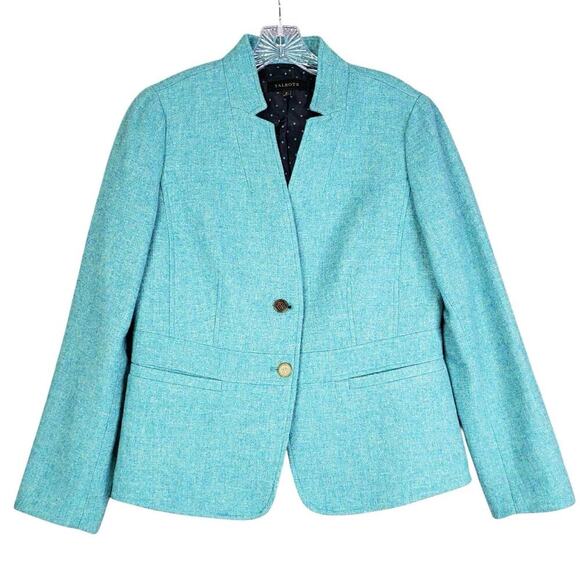 Talbots Blazer Women's Wool Long Sleeve Lined Jacket Blue Teal Size 8 - Picture 2 of 9